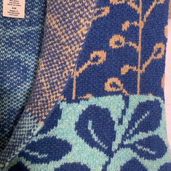 Patchwork Knit Vest Colorful Floral Sleeveless Jacket‎ Unique Artsy Statement - Picture 8 of 9